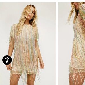 Multicolor Fringe Party Dress